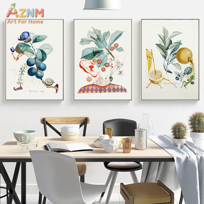 Art Craft Kitchen - AZNM Surreal Botanical Fruit Figure Canvas