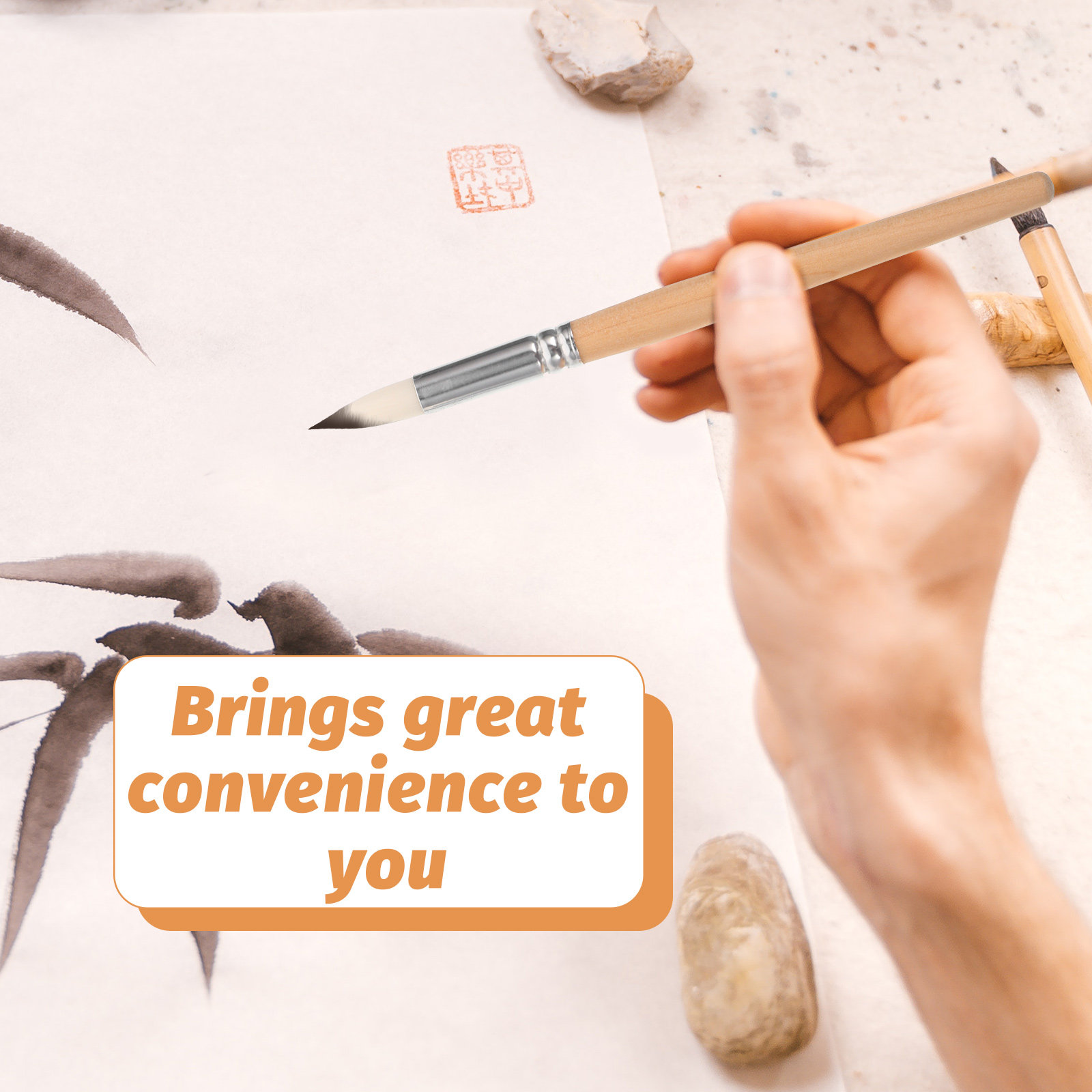 Art Craft Blend - 6Pcs Wooden Handle Painting Brush Set