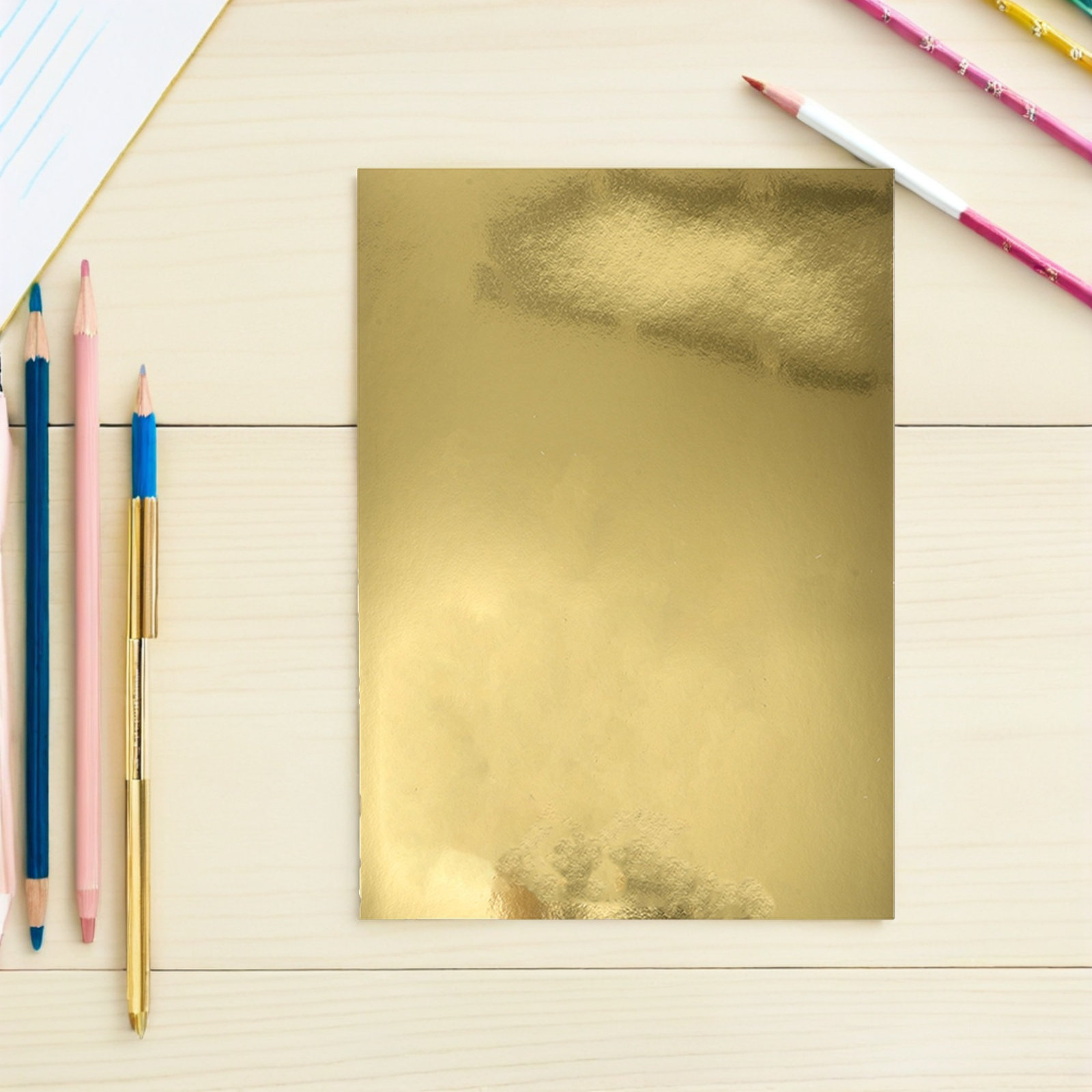 Art Craft Party - 50Pcs Metallic Mirror Cardstock Paper A4