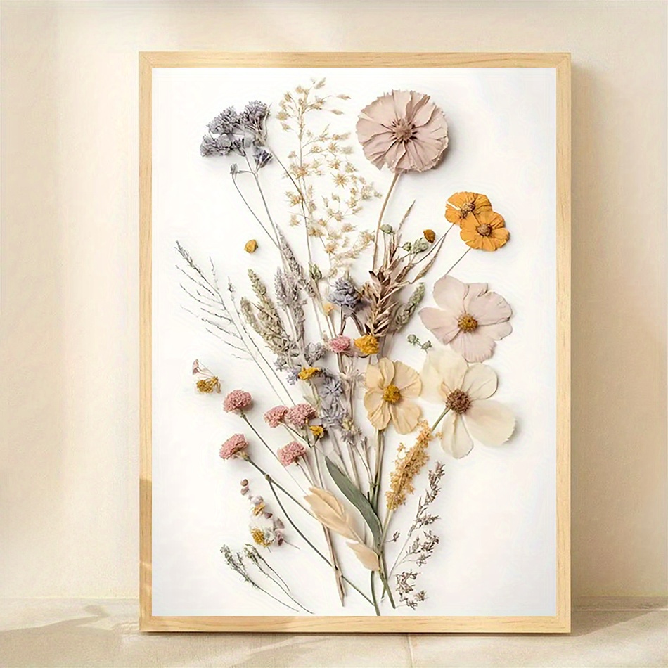 Art Craft Kitchen - 1pc Bohemian-Style Flower Canvas Wall Art,