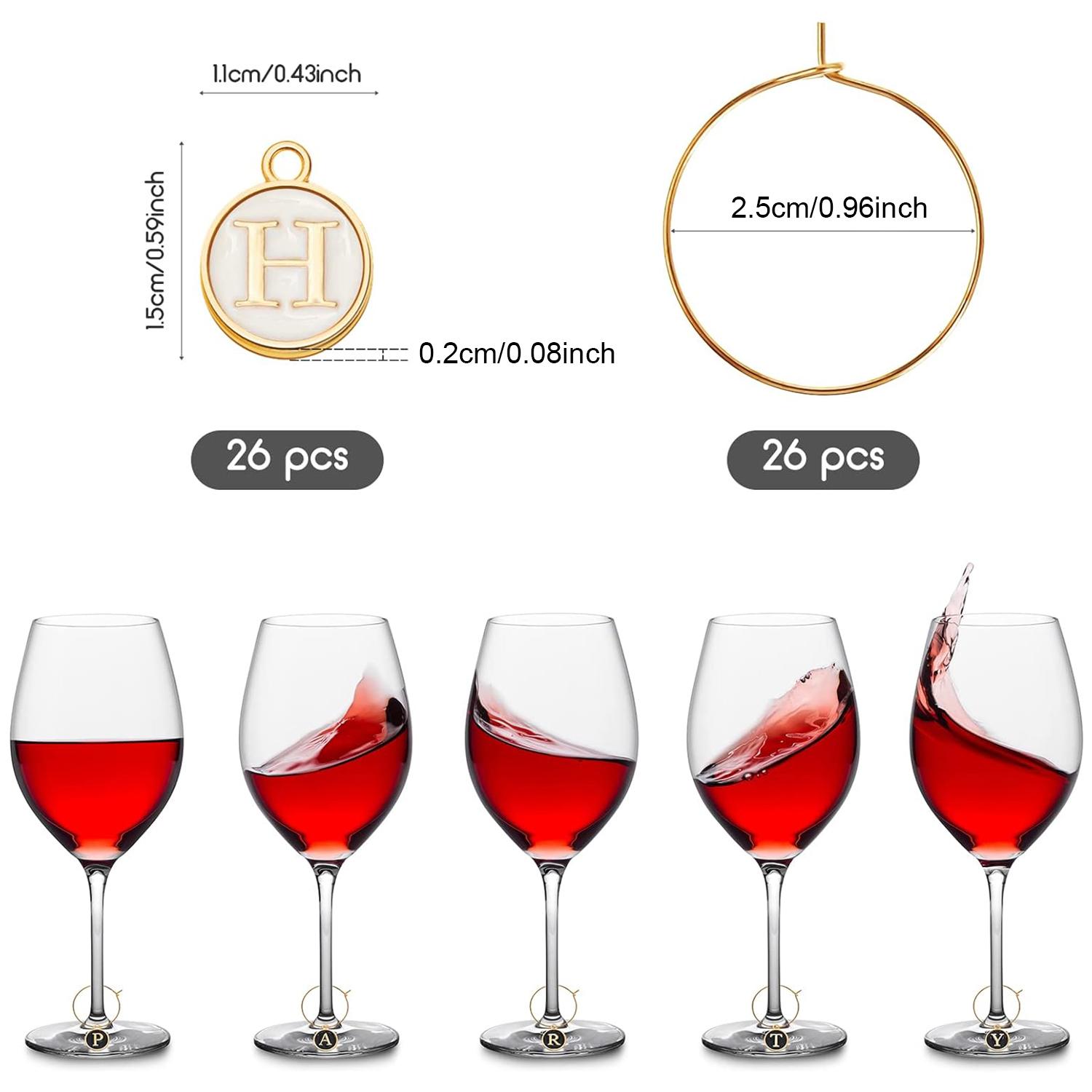 26Pcs Wine Charms for Stem Gla - đánh giá và giá Art Craft Glasses
