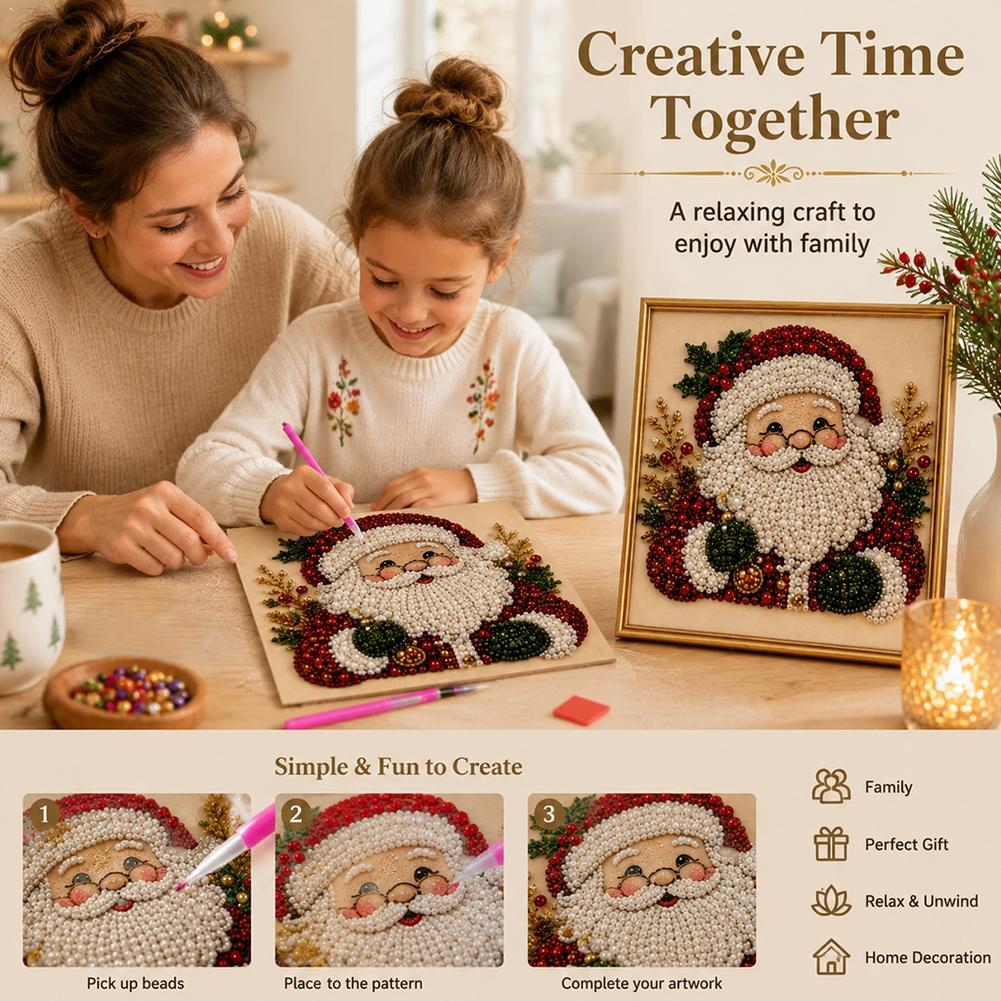 Christmas Santa Claus Pearl Ar - đánh giá và giá Art Craft For Adults