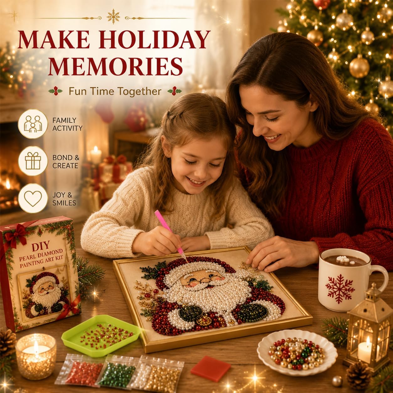 DIY Christmas Pearl Diamond Pa - đánh giá và giá Art Craft For Adults