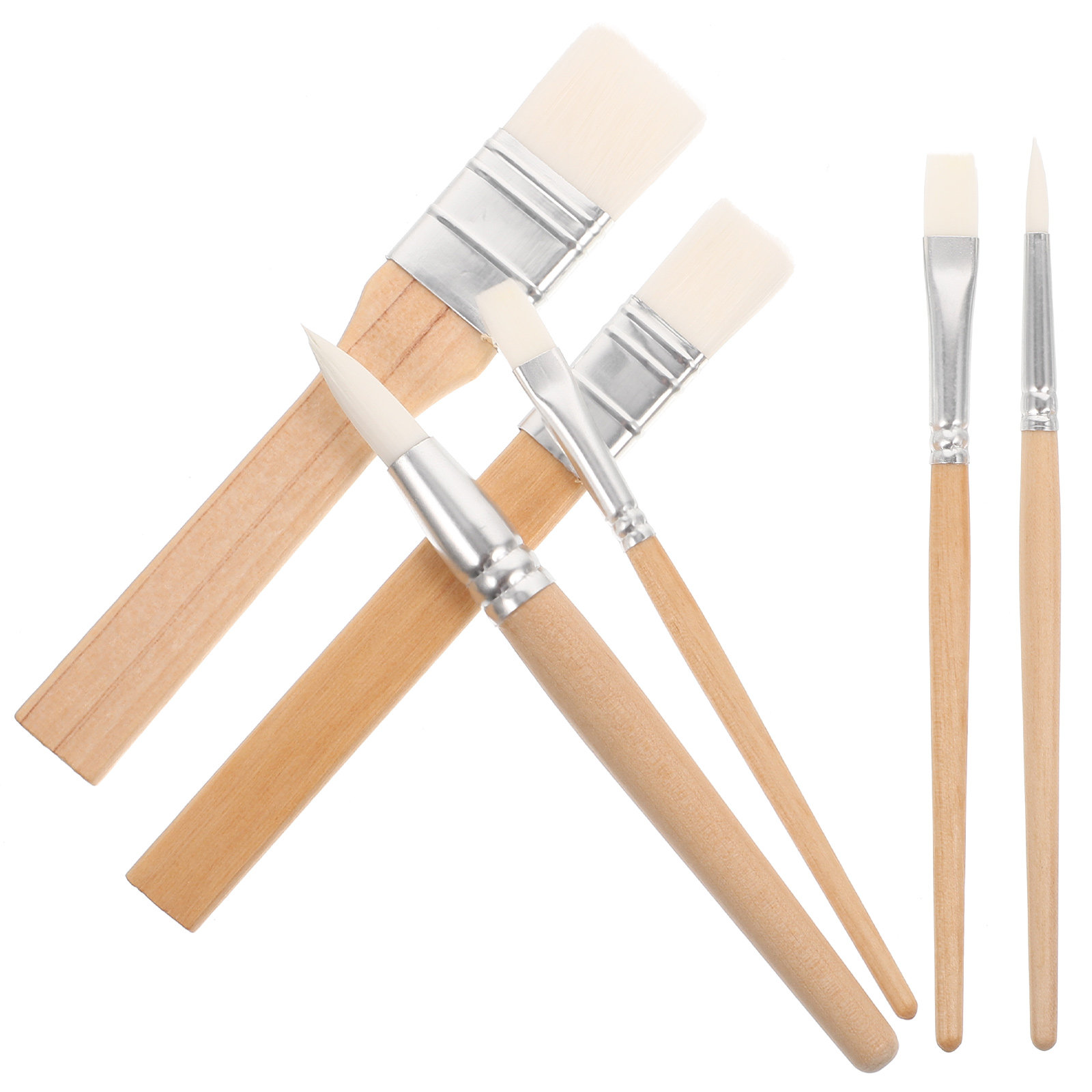 6Pcs Wooden Handle Painting Br - đánh giá và giá Art Craft Blend