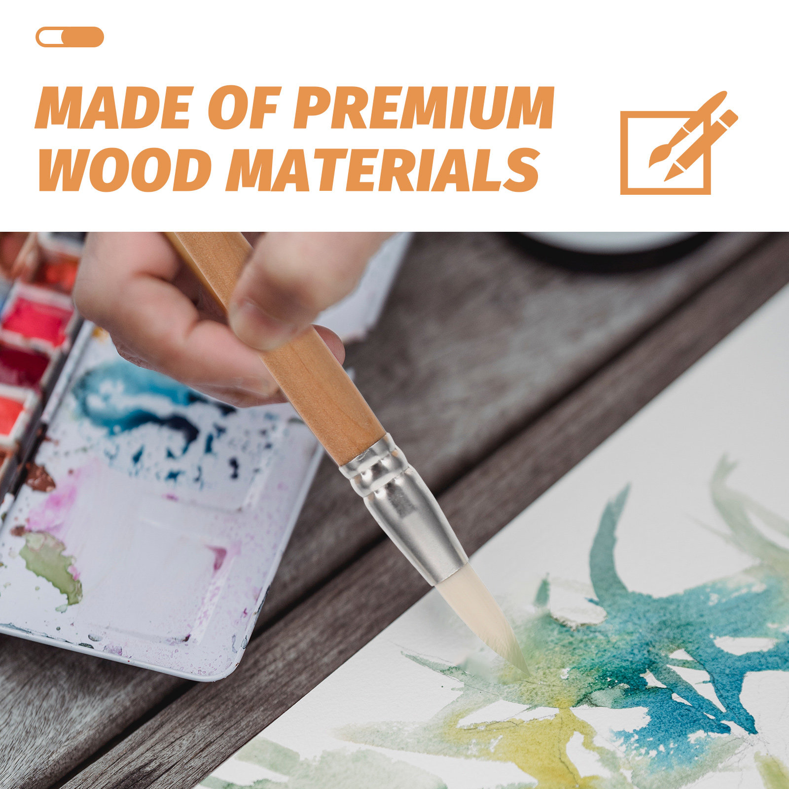 6Pcs Wooden Handle Painting Br - đánh giá và giá Art Craft Blend