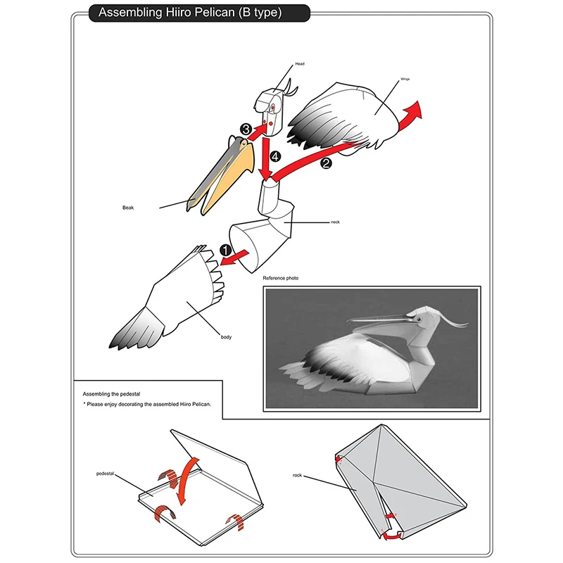 Dalmatian Pelican Origami Art  - đánh giá và giá Art Craft With Cardboard