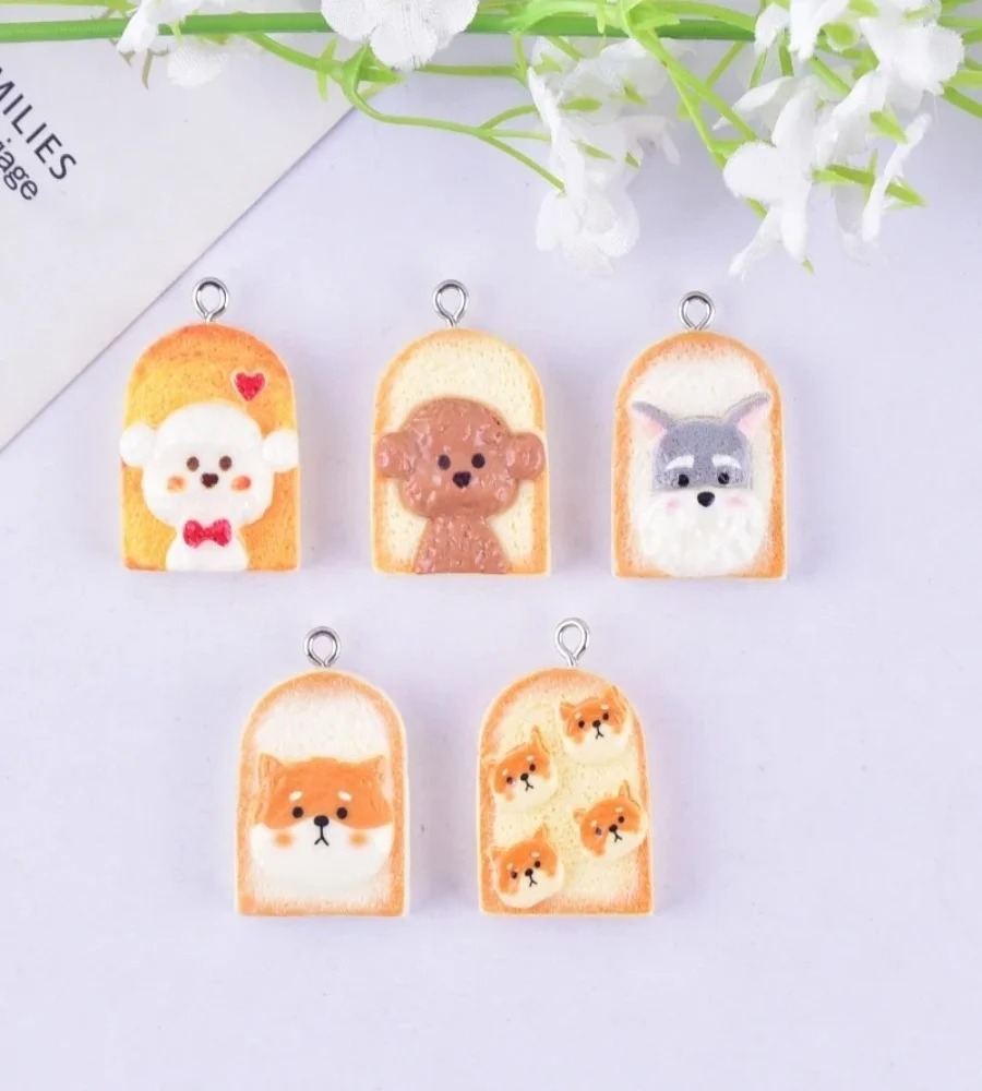 10Pcs Cute Toast Dog Resin Pen - đánh giá và giá Art Craft Party