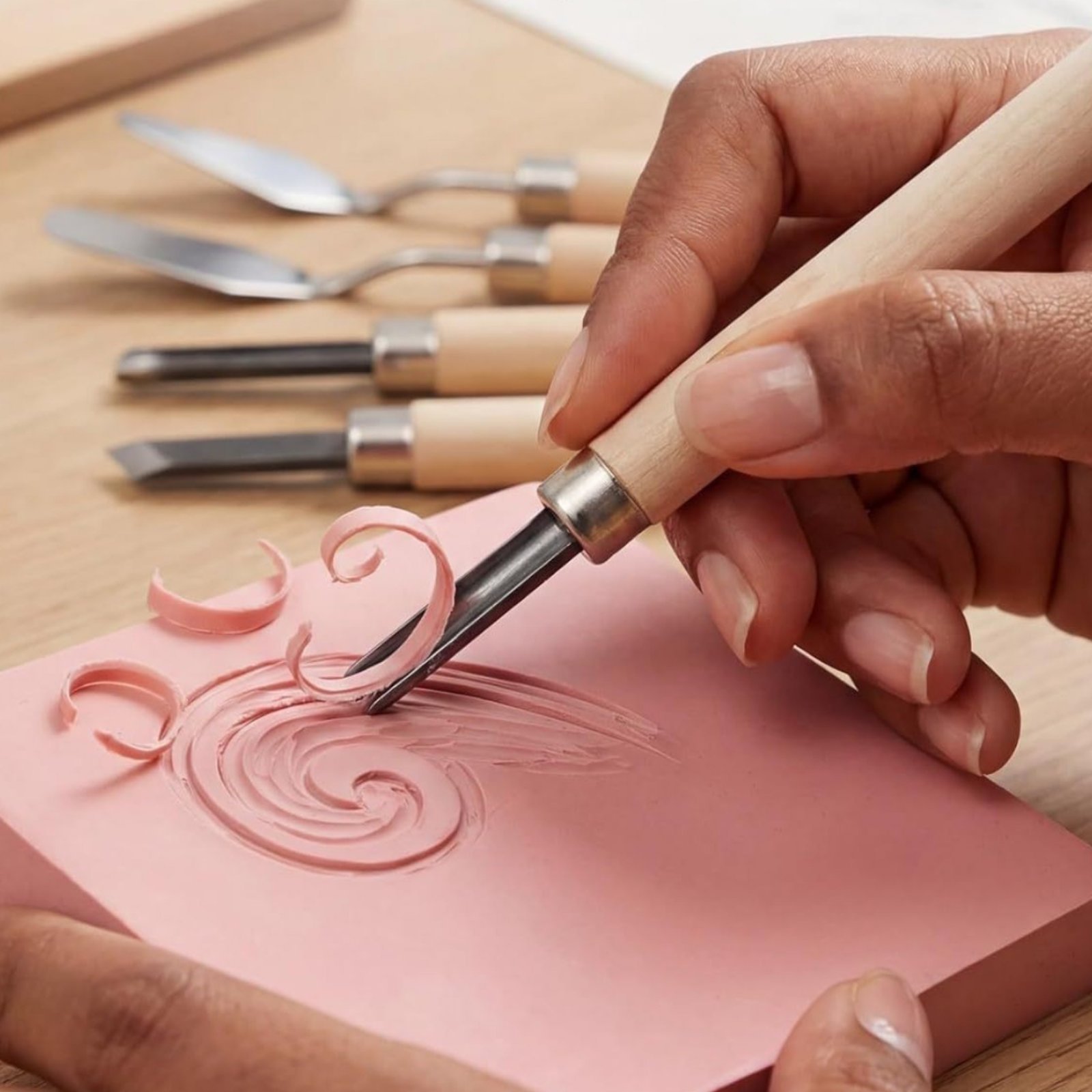 9 Pieces Linoleum Carving Kit  - đánh giá và giá Lino Printing Block