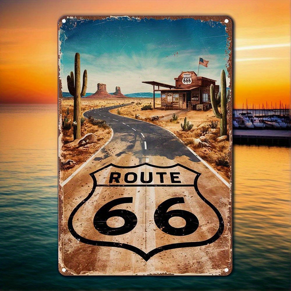 Vintage Route 66 Metal Sign -  - đánh giá và giá Art Craft Kitchen