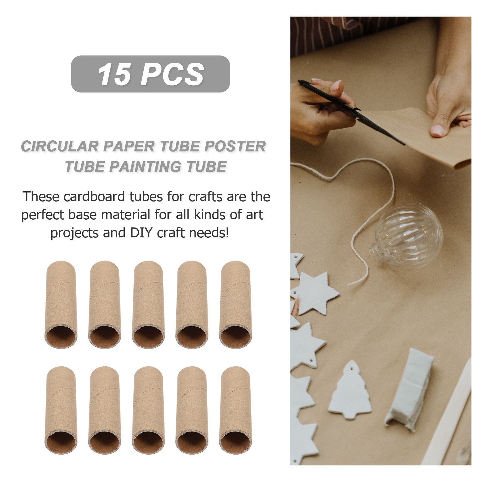 15Pcs Kraft Paper Tubes Cardbo - đánh giá và giá Art Craft With Cardboard